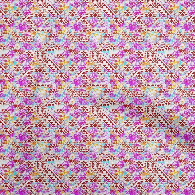 oneOone Viscose Chiffon Red Fabric Tribal Craft Projects Decor Fabric Printed By The Yard 42 Inch Wide