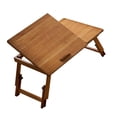 thumbnail image 2 of GROWTH TANK Foldable Table Laptop Lap Desk Rectangle Bamboo Portable Stand Adjustable Angle for Camping Balconies Computer Outdoor Picnic Brown Medium, 2 of 9