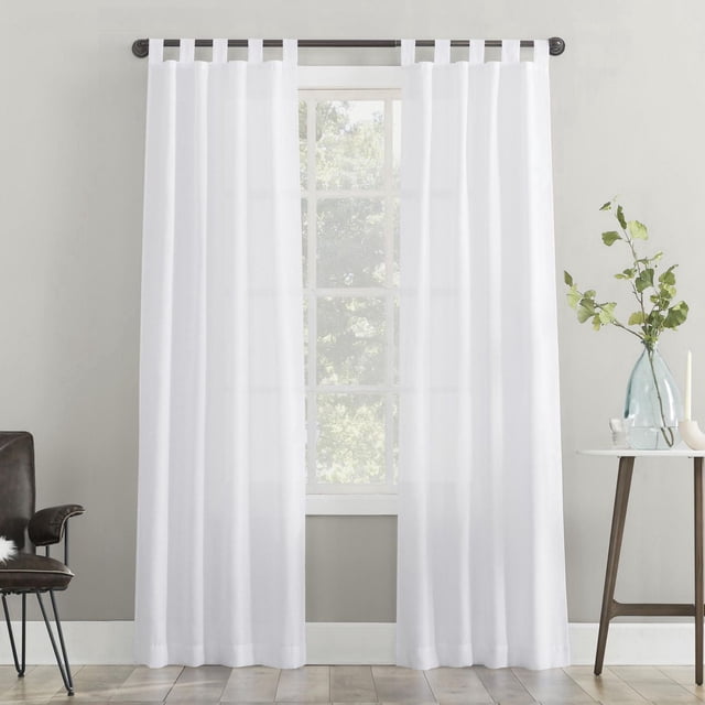 Mainstays 2-Pack Jensen Tab Top Semi-Sheer Window Curtains Panel Pair
