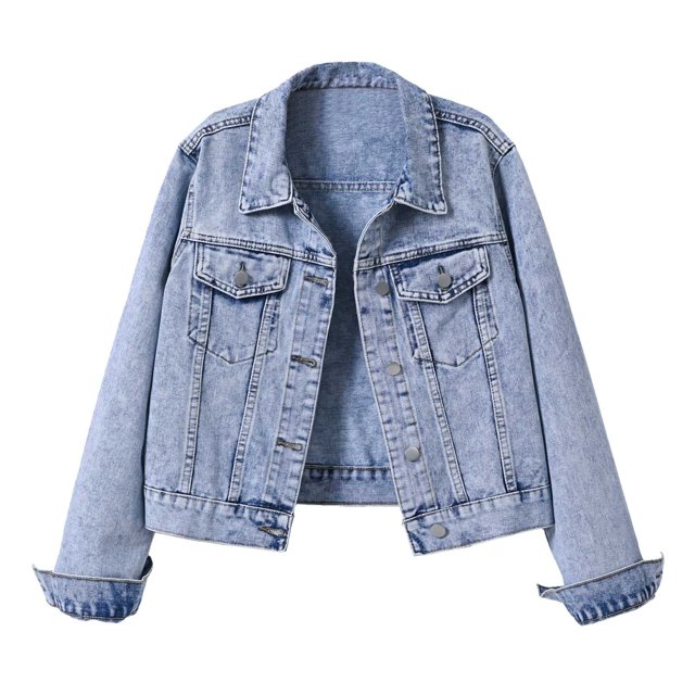 SHIXIAOO Women's Casual Denim Jacket Slim Fit Long Sleeve Washed Button Up Outerwear for Spring Fall Winter Daily Wear Womens Extra Large Jacket Hot Sweaters
