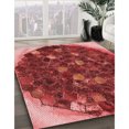 thumbnail image 3 of Ahgly Company Tapis d'Intérieur Lavables à la Machine, Carrés, Transitionnels, Rouges, 4 Pieds Carrés, 3 of 7
