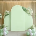 thumbnail image 4 of Ensemble de 3 Supports d'Arche, Housse d'Arche de Mariage, Toile de Fond Extensible à Double Face avec Sommet Rond et Demi-Lune pour Fêtes d'Anniversaire, Baby Showers, Banquets - 5 Pieds, 7.2 Pieds, 5 Pieds Blanc, 4 of 9