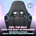 thumbnail image 3 of Chaise de jeu inclinable GTRACING avec Bluetooth, coussins ajustables et repose-pieds – Rouge, 3 of 8