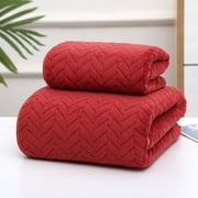 Czzoypi Velvet Towel Set, Highly Absorbent Soft Bath Towels, Luxury Velvet Spun Towel Set for Bathroom Spa Gym Hotel Home Decor, Red