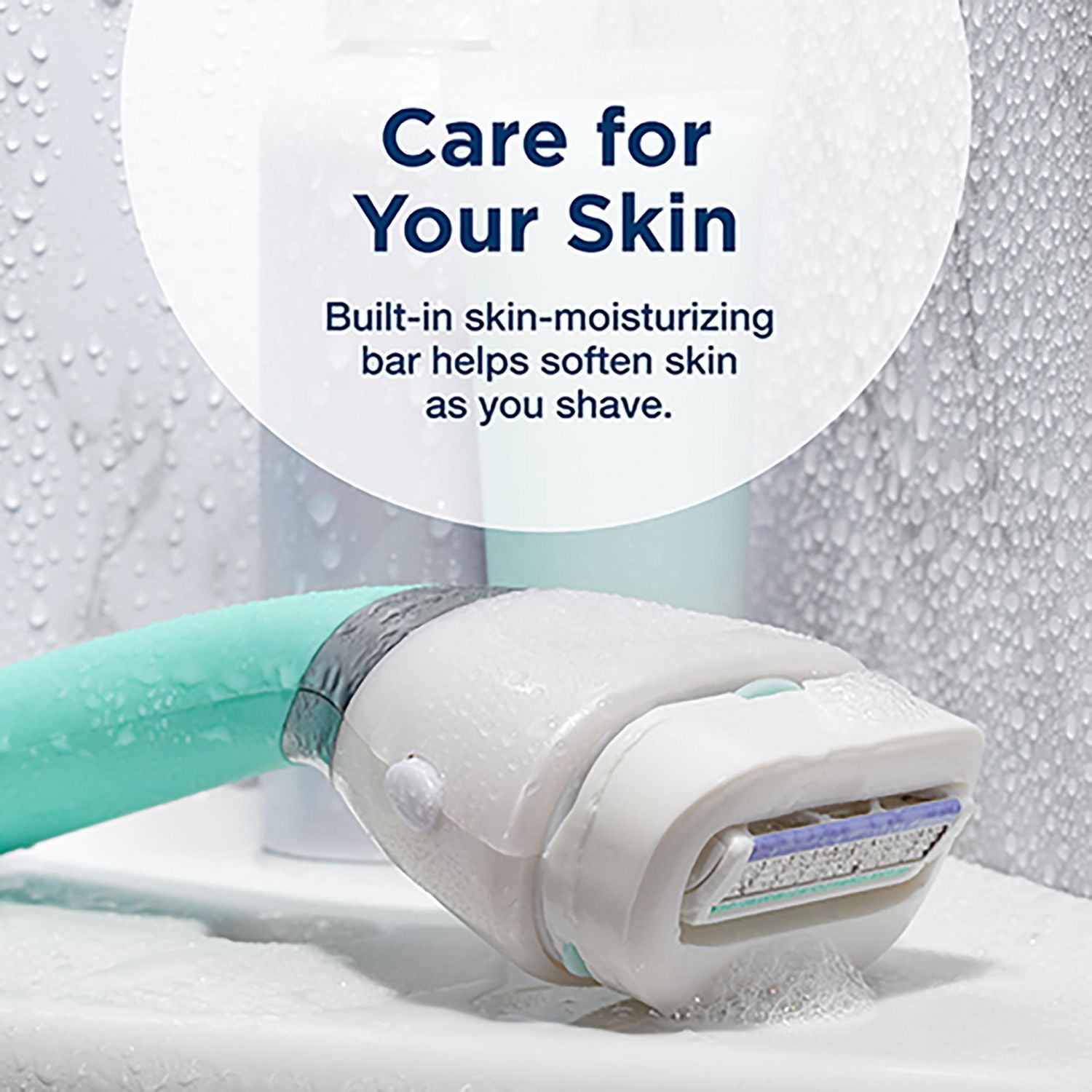 Rasoir Sleek Handle pour peau sensible avec manche étroit et 1 cartouche de lames de marque Schick Intuition