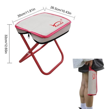 Camping Stool Foldable Chair Outdoor Fishing Lightweight Po Zipper Storage