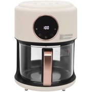 3.8 Quart Air Fryer with 8-1 Preset Cook Modes, 360° Viewable & Touch Screen, Transparent Fry Bowl, 1200w Air Fryer Roaster, Nonstick, 176-392°F, 60 Min Timer, Suitable for Home Kitchens (Black)