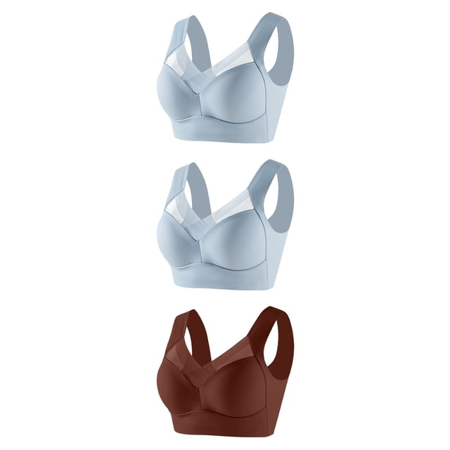 Timegard Womens Plus Size Bras No Underwire Full Coverage Mesh Breathable Comfort Everyday Bralette