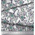 thumbnail image 2 of Soimoi Polyester Crepe Fabric Leaves & Floral Block Print Fabric by The Yard 42 Inch Wide, 2 of 3