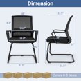 thumbnail image 3 of Gymax Office Guest Chair Set of 10 Conference Reception Chair w/ Lumbar Support & Sled Base, 3 of 10
