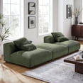 thumbnail image 1 of Solace3-Piece Modular Corduroy Upholstered Sectional Sofa in Fern, 1 of 15