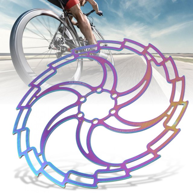 Bike Disc Brake Rotor, Bike Brake Rotors Stainless Steel Electroplating Color Dazzling Hollow Ultralight Bike Disc Brake Bicycle Accessory