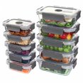 thumbnail image 1 of TechGen Premium Borosilicate Glass Food Storage Containers with Snap Locking Lids, 10 pack, 1 of 8