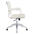 thumbnail image 3 of Modway Jive Chaise de Bureau à Dossier Mi-Haut, Réglable de 17,5 à 20 Pouces, Blanc, 3 of 10