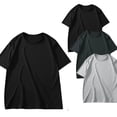 thumbnail image 2 of asjyhkr 3PCS Plus Size Men's Short Sleeve T-Shirt Crew Neck Tshirts Basic Plain Tees M-5XL, 2 of 8