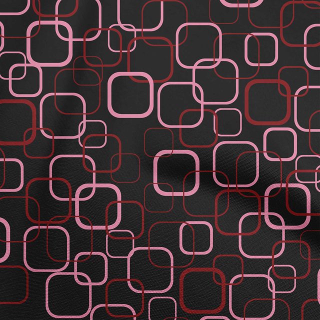 oneOone Cotton Flex Maroon Fabric Geometric Sewing Material Print Fabric By The Yard 40 Inch Wide
