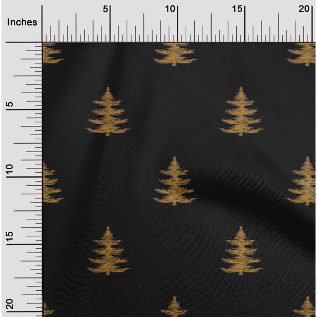 oneOone Polyester Lycra Fabric Christmas Tree Ikat Decor Fabric Printed BTY 56 Inch Wide