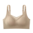 thumbnail image 4 of Amzcrzy 3PC Womens Bras Comfortable Supportive Lift Push up Bra Trendy Solid Color Ribbed Seamless T Shirt Bra XL, 4 of 5