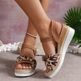 thumbnail image 3 of IUJSOY Womens Platform Wedge Sandals Open Toe Bowknot Espadrilles Buckle Ankle Strap Summer Shoes, 3 of 8