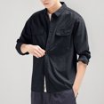 thumbnail image 4 of Pisexur Coupe-Vent Veste Mode Homme Couleur Unie Manches Longues Sans Capuche Décontractée Vestes de Randonnée Vestes d'Automne pour Hommes, 4 of 8