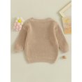 thumbnail image 4 of Faithtur Chandail d'Automne pour Bébé Fille, Motif Lettre Fleurie Manches Longues Col Rond Pull Tricoté, 4 of 9