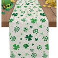 thumbnail image 1 of Lucky Clover Shamrocks Table Runner St. Patricks Day Holiday Table Runners for Dining Table Decor, Kitchen Decor Burlap Table Runners 108 Inches Long St Patricks Day Decorations Dresser Scarf13x108in, 1 of 6