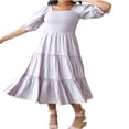 thumbnail image 1 of EASTIN Mommy and Me Dresses Floral Print Short Sleeve Ruffle Beach Midi Dress Sundress, 1 of 4