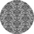 thumbnail image 1 of Ahgly Company Tapis Rond Lavable en Machine Intérieur Transitionnel Gris Foncé, 3 Pieds Rond, 1 of 7