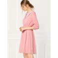 thumbnail image 4 of INSPIRE CHIC Women's Stars Dots Print Turn Down Collar Ruffled 3/4 Sleeve Dress, 4 of 6