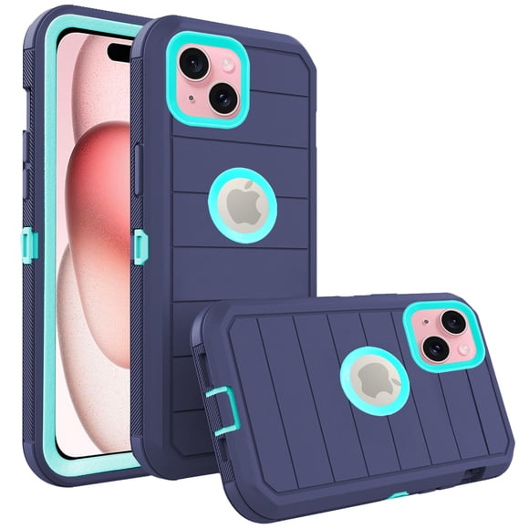 Asuwish Compatible with iPhone 15 6.1 inch Phone Case Hybrid Rugged Shockproof Hard Protective Drop Proof Full Body Heavy Duty Mobile Cell Cover for i Phone15 i15 15Case Women Men Blue