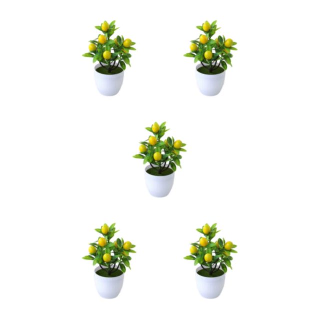 ZheElen Add To Any Room Artificial Plant Collection Designed For Any Room Artificial Potted Plants False Plant lemon 5Set