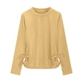 thumbnail image 5 of Curenmufel T-Shirts à Manches Longues pour Adolescentes Filles Manches Raglan T-Shirts Mode Automne Col Rond Hauts Mignons à Blocs de Couleur Manches Longues Taille 3T 4T (Kaki, 3-4 Ans), 5 of 5