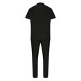 thumbnail image 2 of Birdeem Ensemble de Sport Décontracté pour Homme, Uni, Mode, Col Rabattu, Chandail à Enfiler, Manches Courtes, Pantalon, Survêtement Deux Pièces, 2 of 10