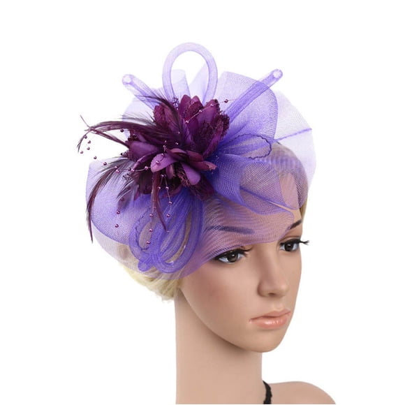 Yaman Visor hats for Women Fashion Wedding Mesh Hat Fascinator Penny Ribbons And Feathers Party Polyester