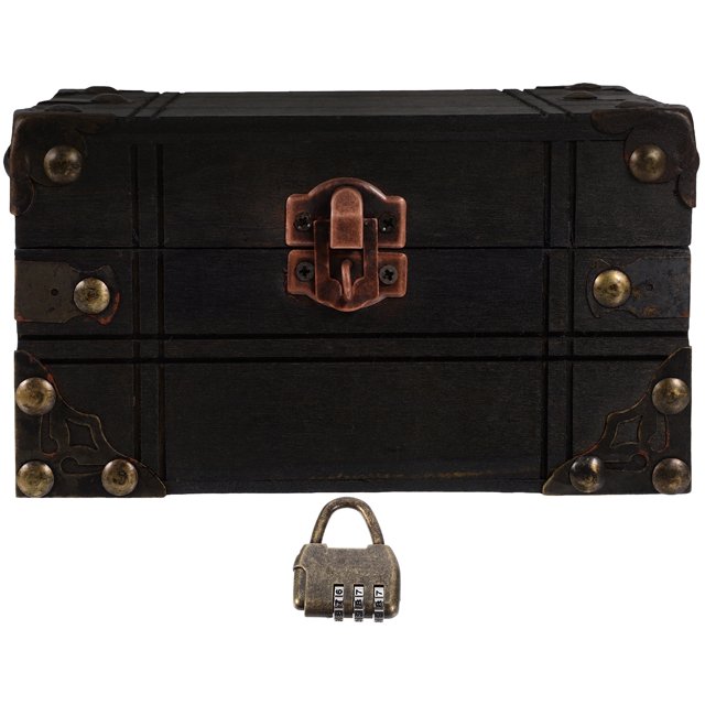 Wooden Vintage Trinket Box Jewelry Storage Box Retro Treasure Box Treasure Jewelry Chest
