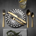 thumbnail image 2 of Thyme & Table 20-Piece Stainless Steel Gold Medallion Flatware Set, Luxe Collection, 2 of 3