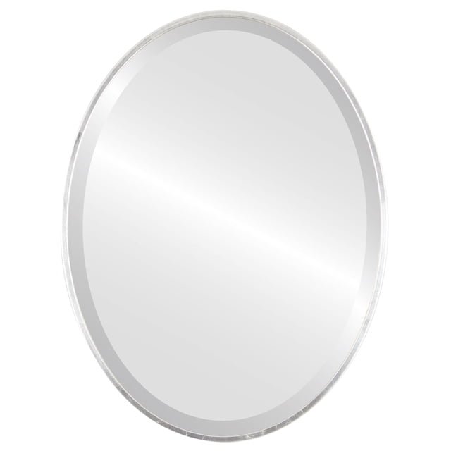 Singapore Framed Oval Mirror - Silver Leaf Brown - 13" x 17"