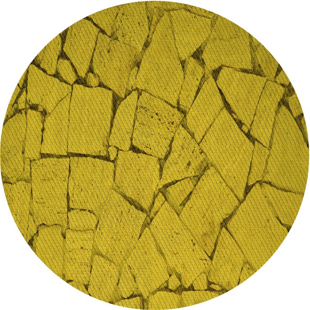 Ahgly Company Machine Washable Indoor Round Transitional Dark Golden Rod Brown Area Rugs, 6' Round