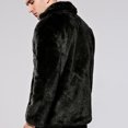 thumbnail image 4 of Awdenio Hommes Solide Casual Col Faux Cardigan Fermeture Éclair Manteaux Veste d'Hiver, 4 of 4
