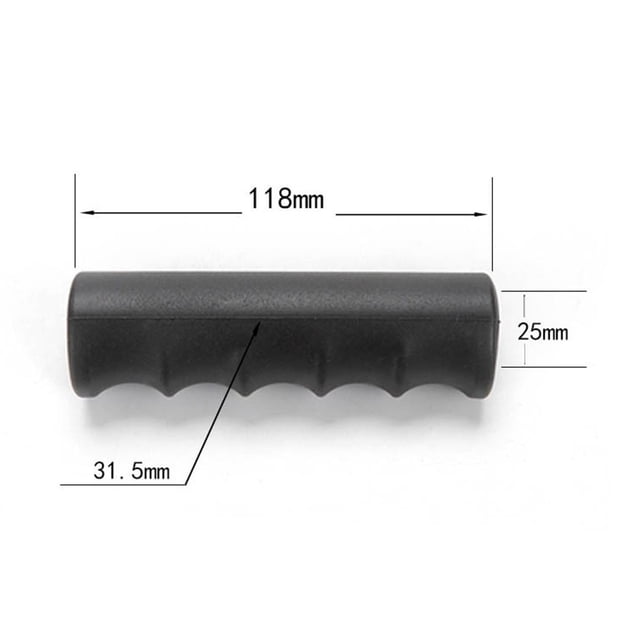 2Pcs Wheelbarrow Rubber Handles, Round Tubes Black Replacement Handles 118 x 25mm