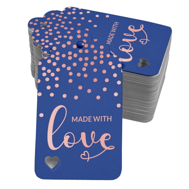 Inkdotpot Real Rose Gold Foil Made With Love Text Tags Favor Hang Paper Tags 100 Pack