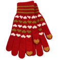 thumbnail image 1 of Red Womens Touchscreen Knitted Gloves For Winter Warmth Thermal Lining Cold Proof Stretchable Comfortable And Smartphone Compatible, 1 of 4
