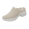 thumbnail image 2 of XIAQUJ Sport Mode Été à Semelle Compensée Espadrilles pour Femmes à Bout Rond en Maille Décontractées à Enfiler Chaussures pour Femmes Espadrilles pour Femmes Espadrilles Mode pour Femmes Beige 9(41), 2 of 5