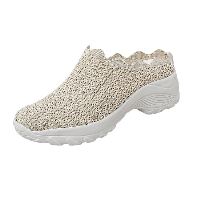 Kcodviy Sport Été à Semelle Compensée pour Femmes en Maille Respirante Espadrilles Décontractées pour Femmes à Bout Rond en Maille Espadrilles Décontractées pour Femmes à Enfiler Chaussures pour Femmes