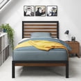 thumbnail image 1 of Zinus Kai 35 inch Bamboo and Metal Platform Bed Frame, No Box Spring Required, 1 of 9