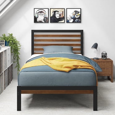 Zinus Kai 35 inch Bamboo and Metal Platform Bed Frame, No Box Spring Required