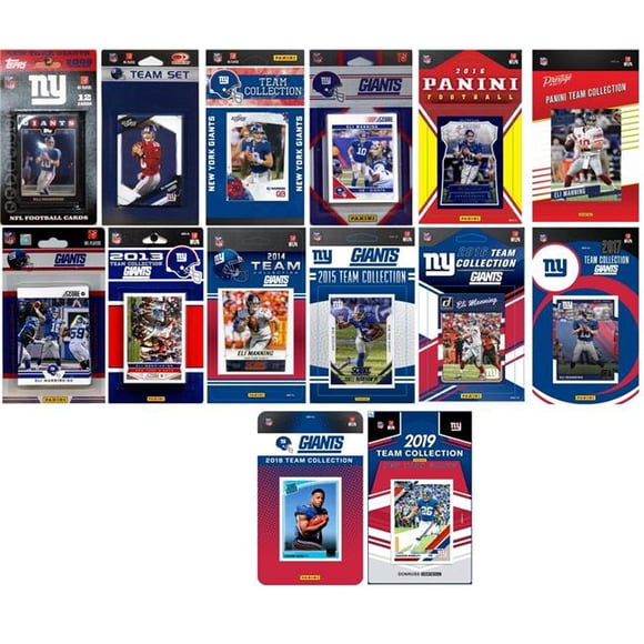 C&I Collectables NYG1419TS NHL New York Giants 14 Different Licensed Trading Card Team Set