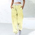 thumbnail image 1 of Pants for Women, Women Fashion Color Blocked Printed Drawstring Pants, 1 of 5