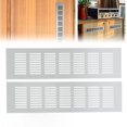 thumbnail image 1 of Air Vent Grille, Aluminum Alloy Silver Rectangular Ventilation Grille Cover for Cabinet Closet RV, 1 of 7