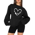 thumbnail image 1 of Femmes Décontracté Manches Longues Col Rond Hauts Chemises Amples Blouse Saint-Valentin Imprimé Graphique Chandail, 1 of 1